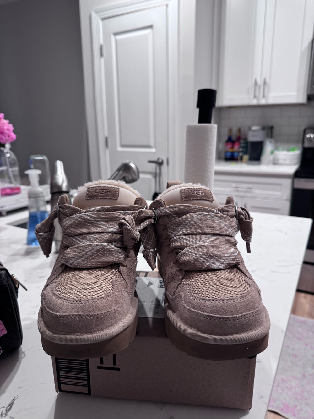 UGG lowmel Beige/Tan Cozy Platform Sneakers - Picture 2 of 7